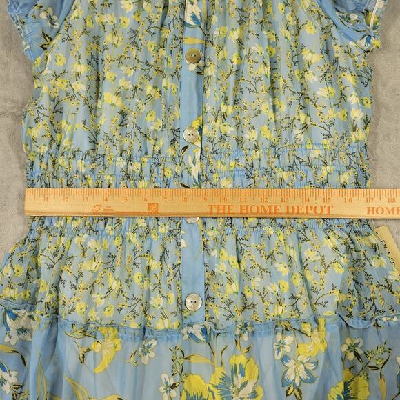 Figueroa & Flower Tiered Maxi Dress Womens XL Smocked Cottagecore Boho Prairie - Picture 14 of 15